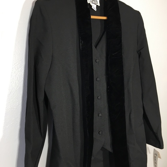 Vintage NWT Velvet Lapel Blazer w/ Attached Vest - Picture 3 of 7